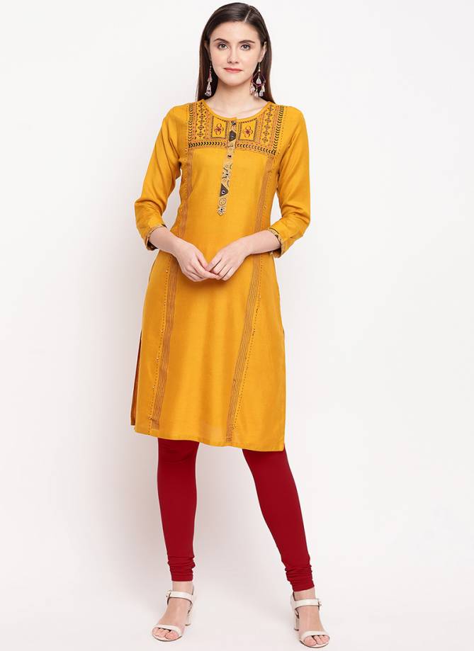 Rayon Kurtis Casual Wear Collection with Beautiful Prints and Embroidery Work  